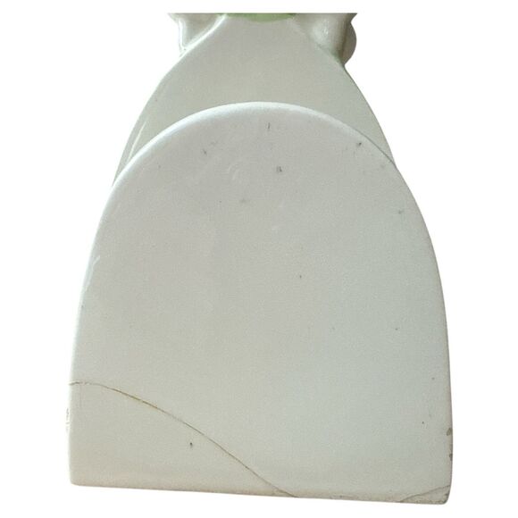 VTG Japan Porcelain Napkin Holder Girl Figurine Daily Bread Repaired - Picture 5 of 9